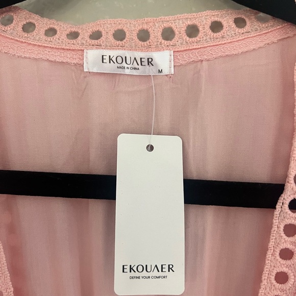 NWT Duster, Beach Coverup, Cardigan.  Pretty Peach, Medium, vacation vibes - Picture 3 of 5